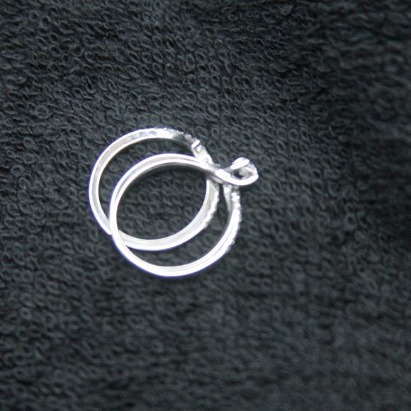 14K White Gold Diamond Engagement Ring Set - Picture 4 of 5